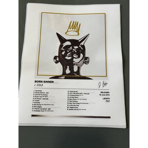 J COLE Poster Set of 6 Album Cover Canvas Posters 8 x 10 inch each Music Decor - Picture 2 of 8